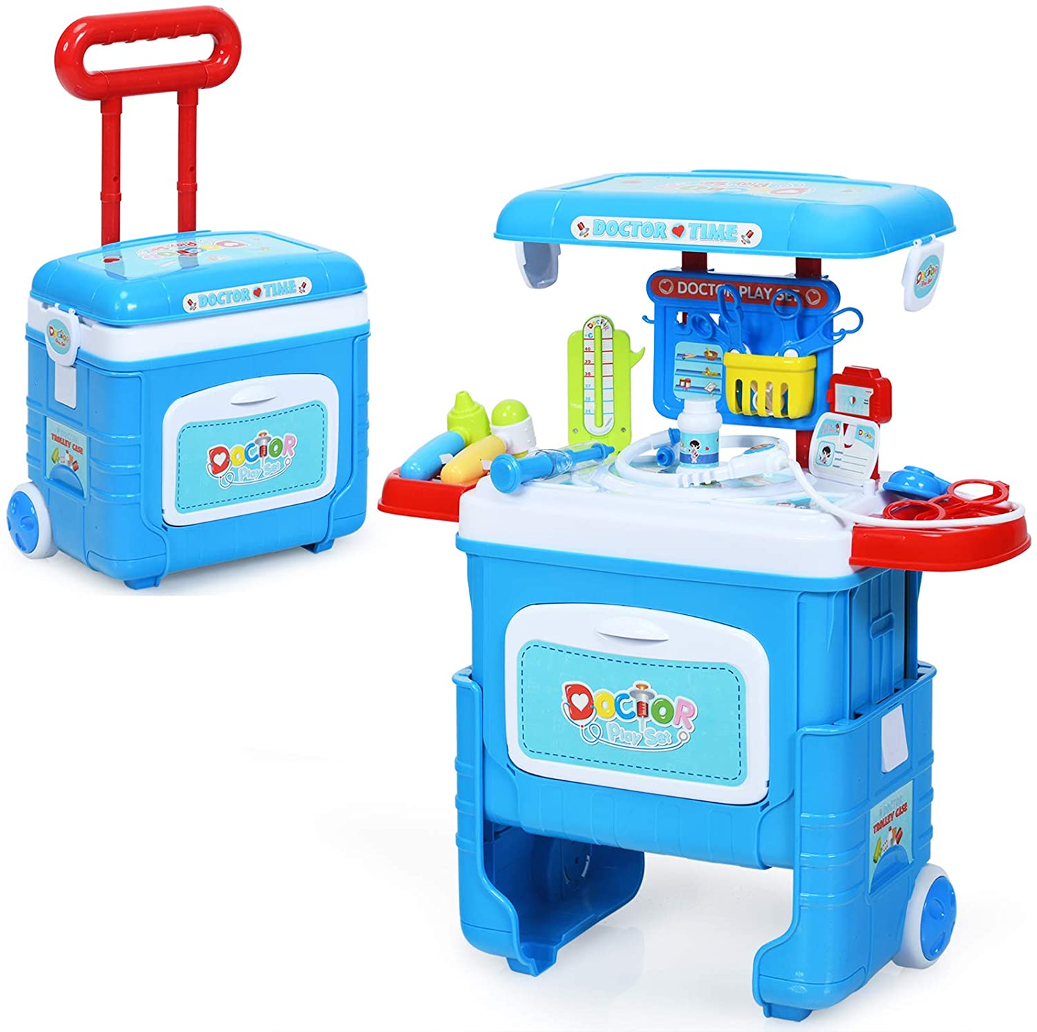Children's Pretend Play Medical Trolley Set