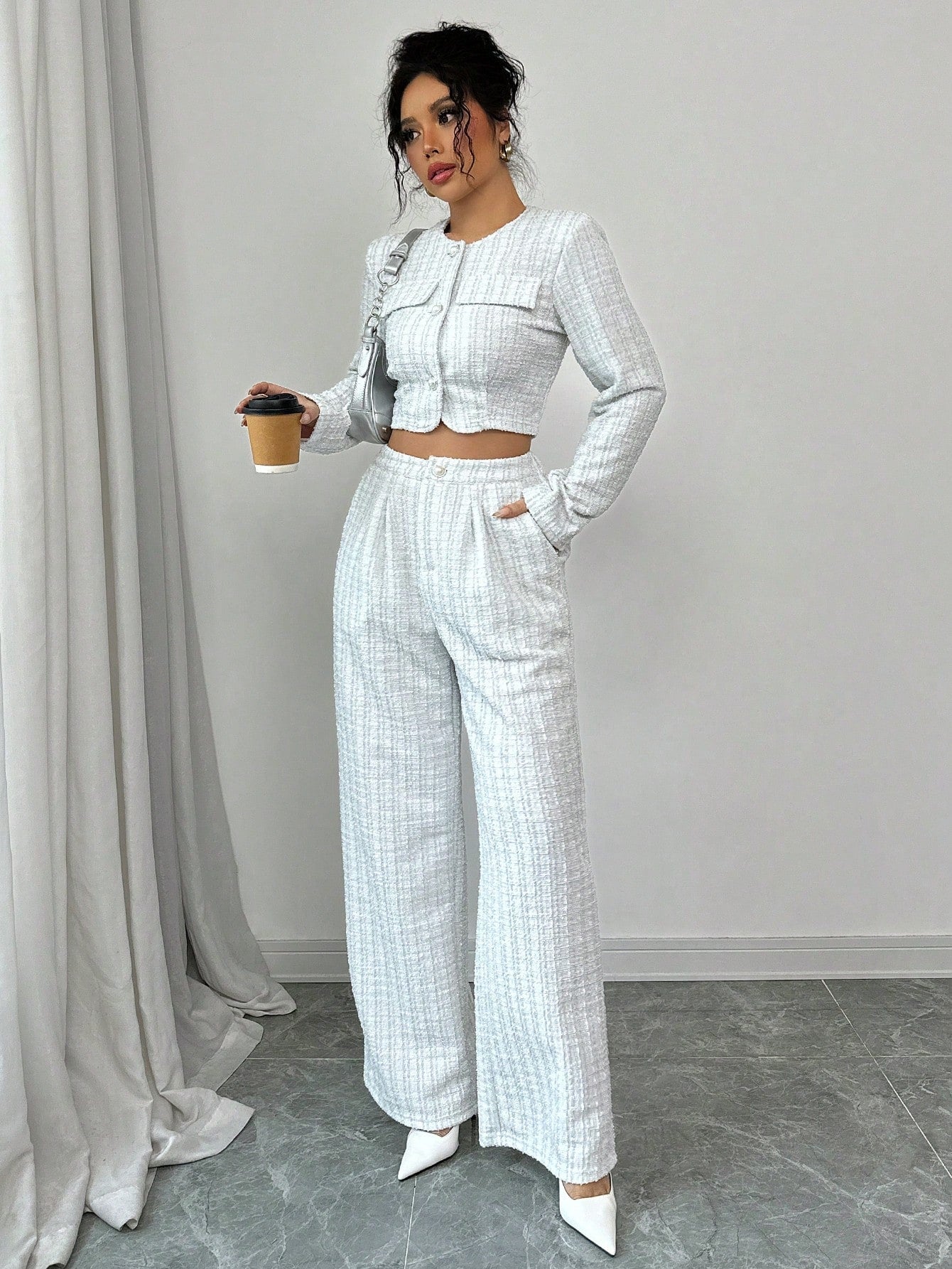 Tweed Short Jacket & Shorts Co-ord Set