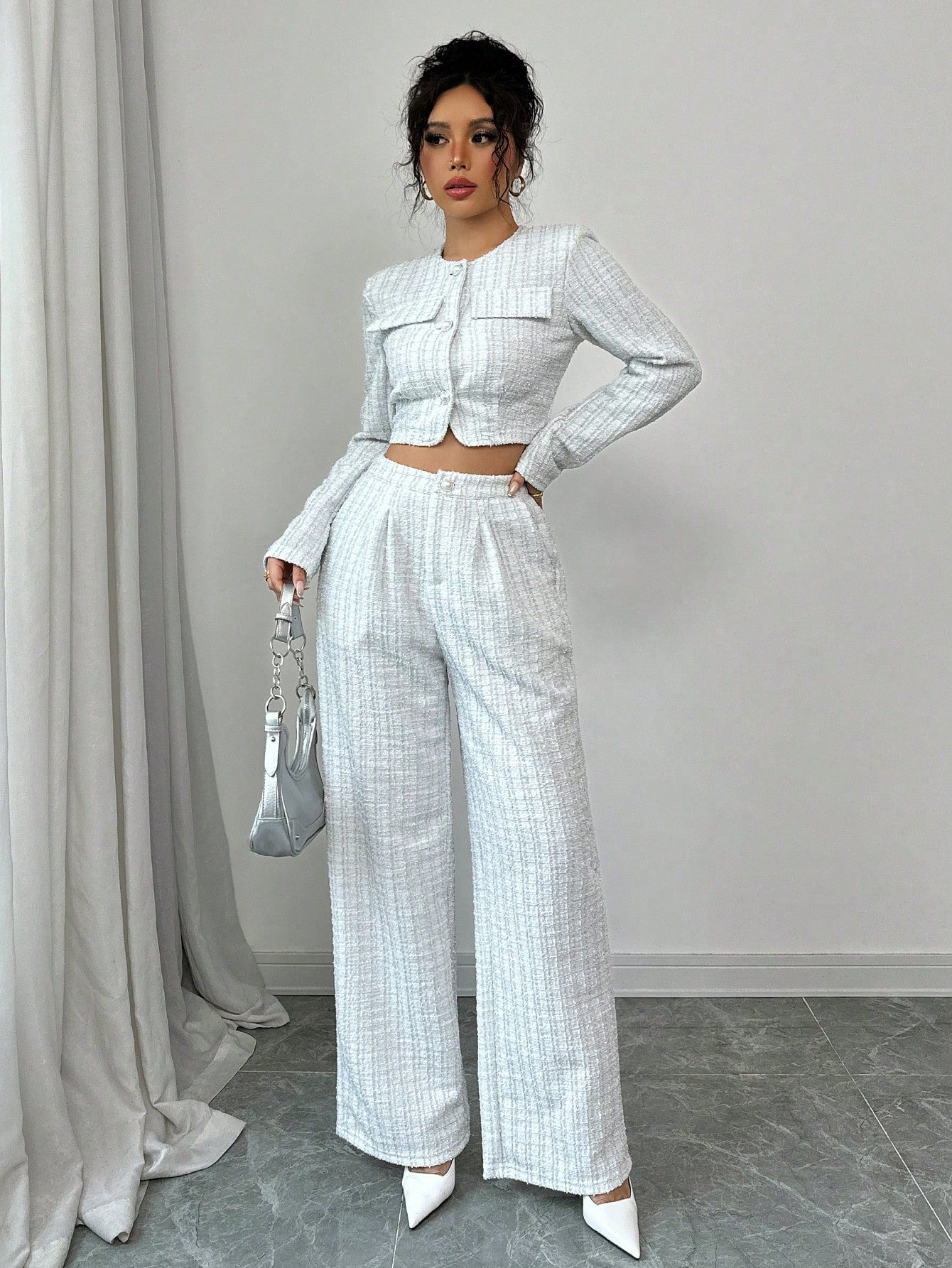 Tweed Short Jacket & Shorts Co-ord Set