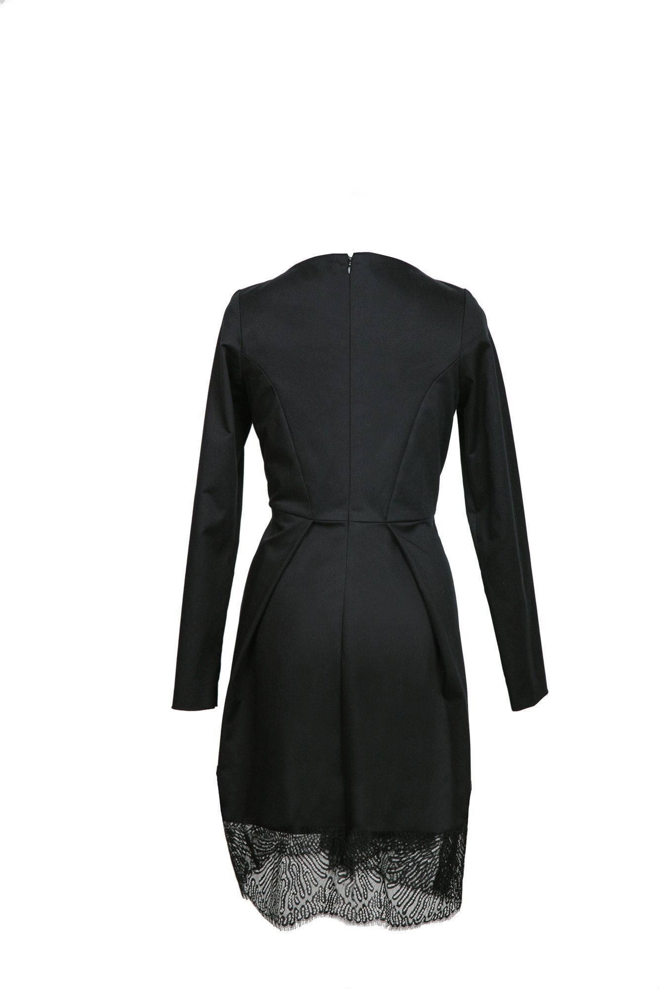 First Lady Lace Boat-Neck Dress — Black