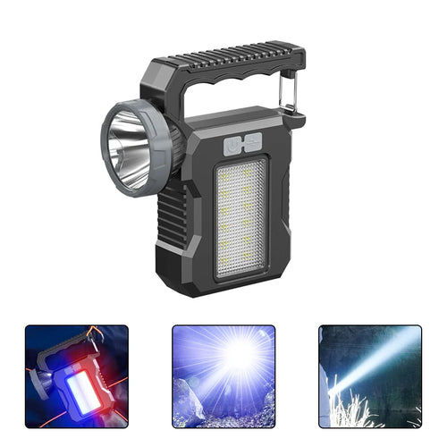 Solar & USB Rechargeable LED Flashlight