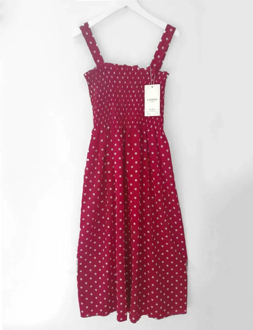 Polka Dot Square-Neck Cami Dress