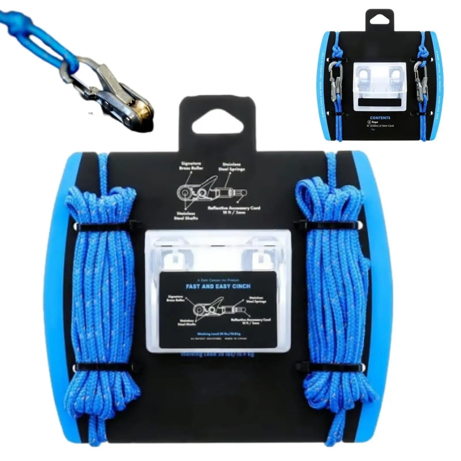 Heavy-Duty Retractable Rope Tie-Down Tensioner