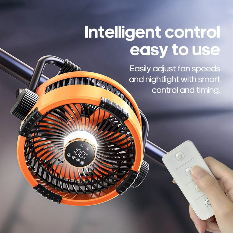 6-in-1 Rechargeable Portable Camping Fan — 20,000mAh