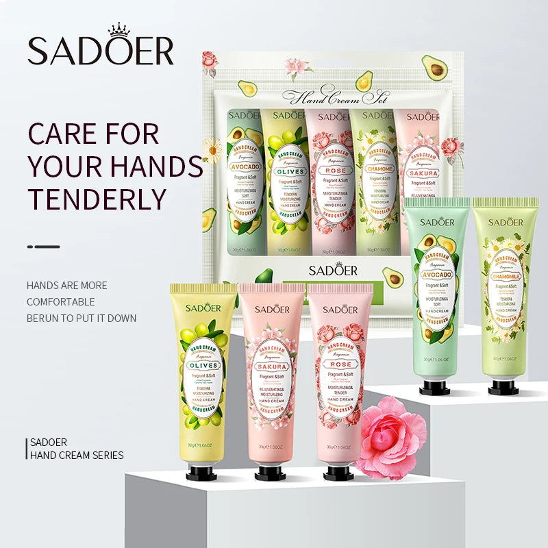 SADOER Fruit & Floral Hand Cream Set — 5 Pieces