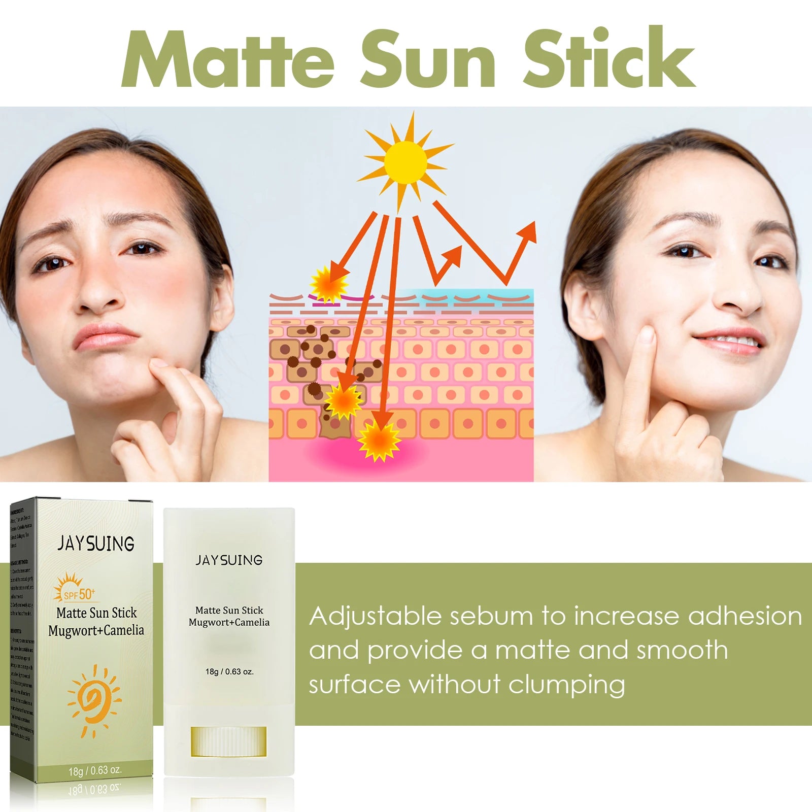 Matte Sun Stick SPF 50 UV Protection Moisturiser