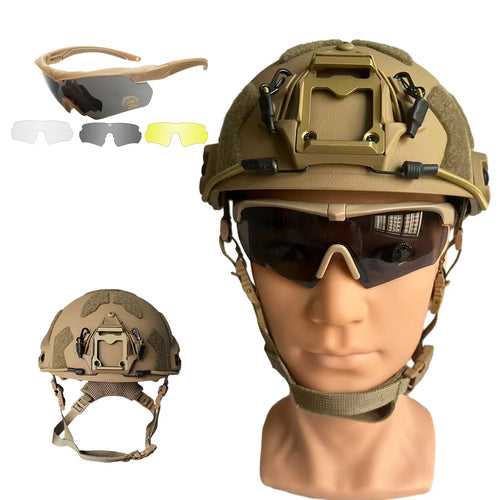 Military Tactical Helmet Set with Goggles & Face Mask
