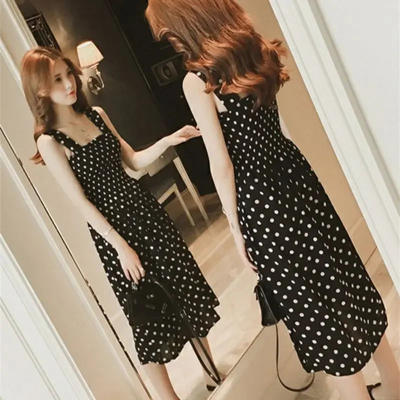 Polka Dot Square-Neck Cami Dress