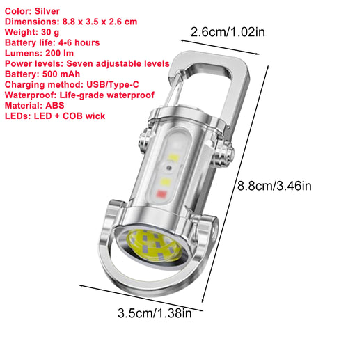 Mini USB Rechargeable LED Keychain Flashlight