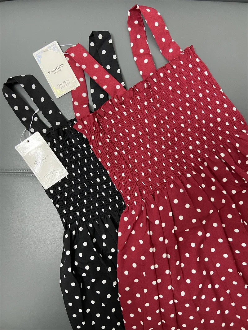 Polka Dot Square-Neck Cami Dress