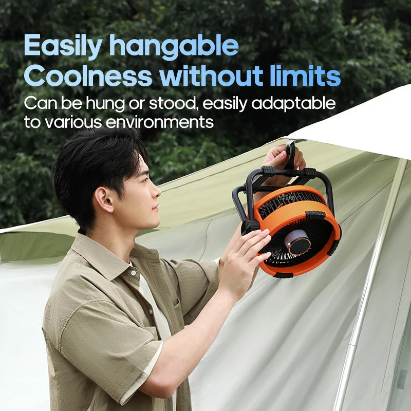 6-in-1 Rechargeable Portable Camping Fan — 20,000mAh