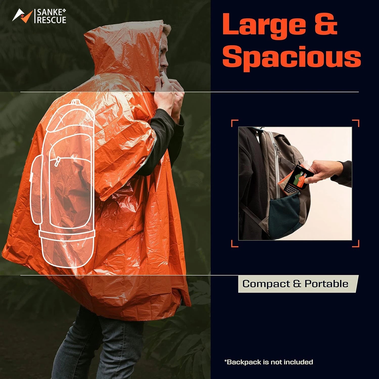 Emergency Thermal Blanket Rain Poncho