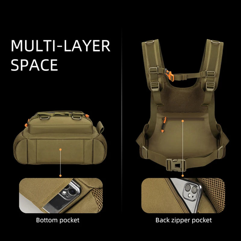 Fishing & Hiking Front Chest Vest Backpack