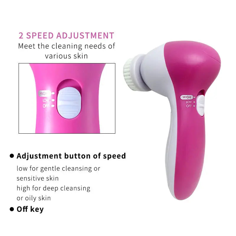 Electric 5-in-1 Facial Cleansing Brush & Spa Machine