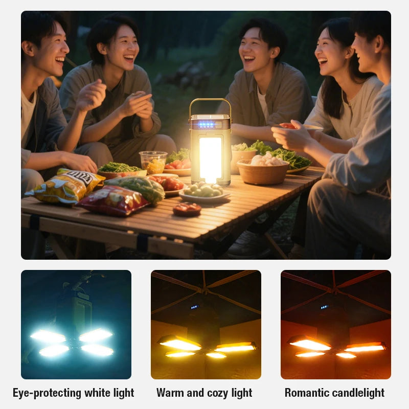 Portable LED Camping Light with Power Bank