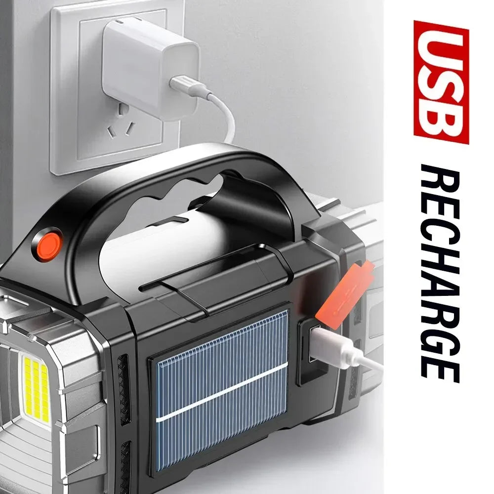 Solar & USB Rechargeable LED Flashlight