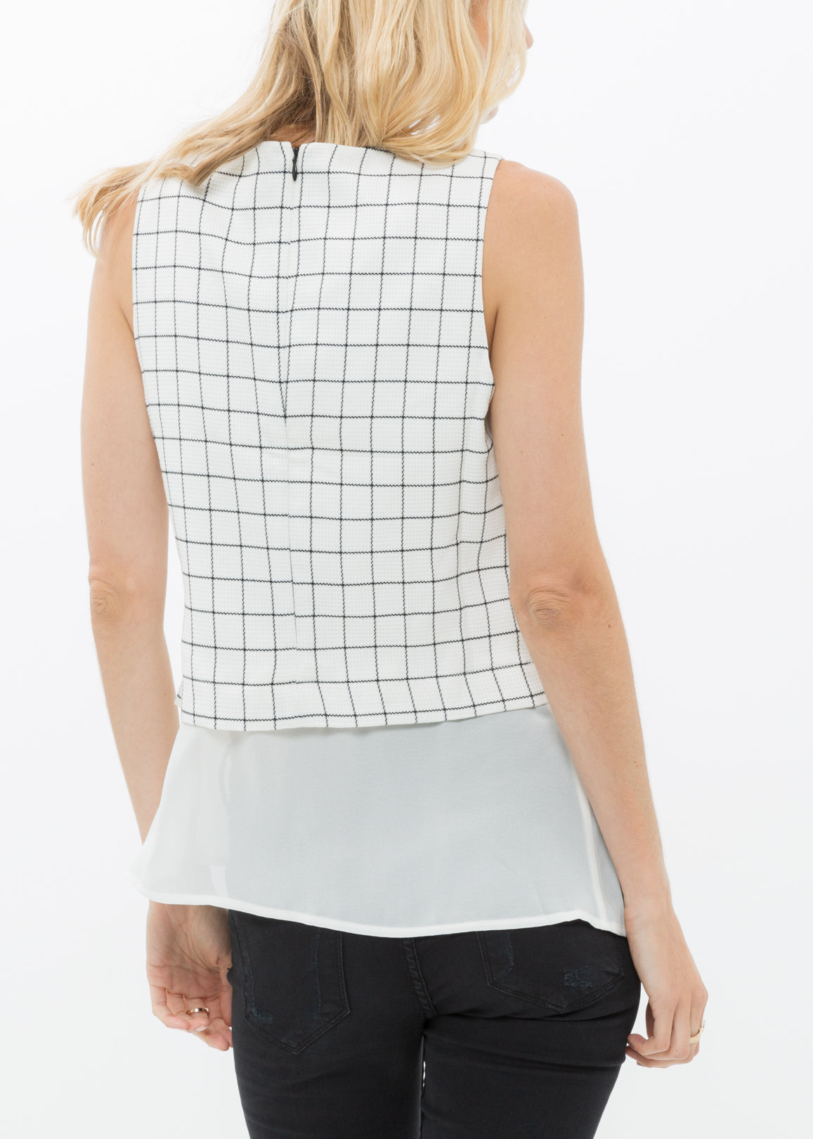 Square Jacquard Sleeveless Top