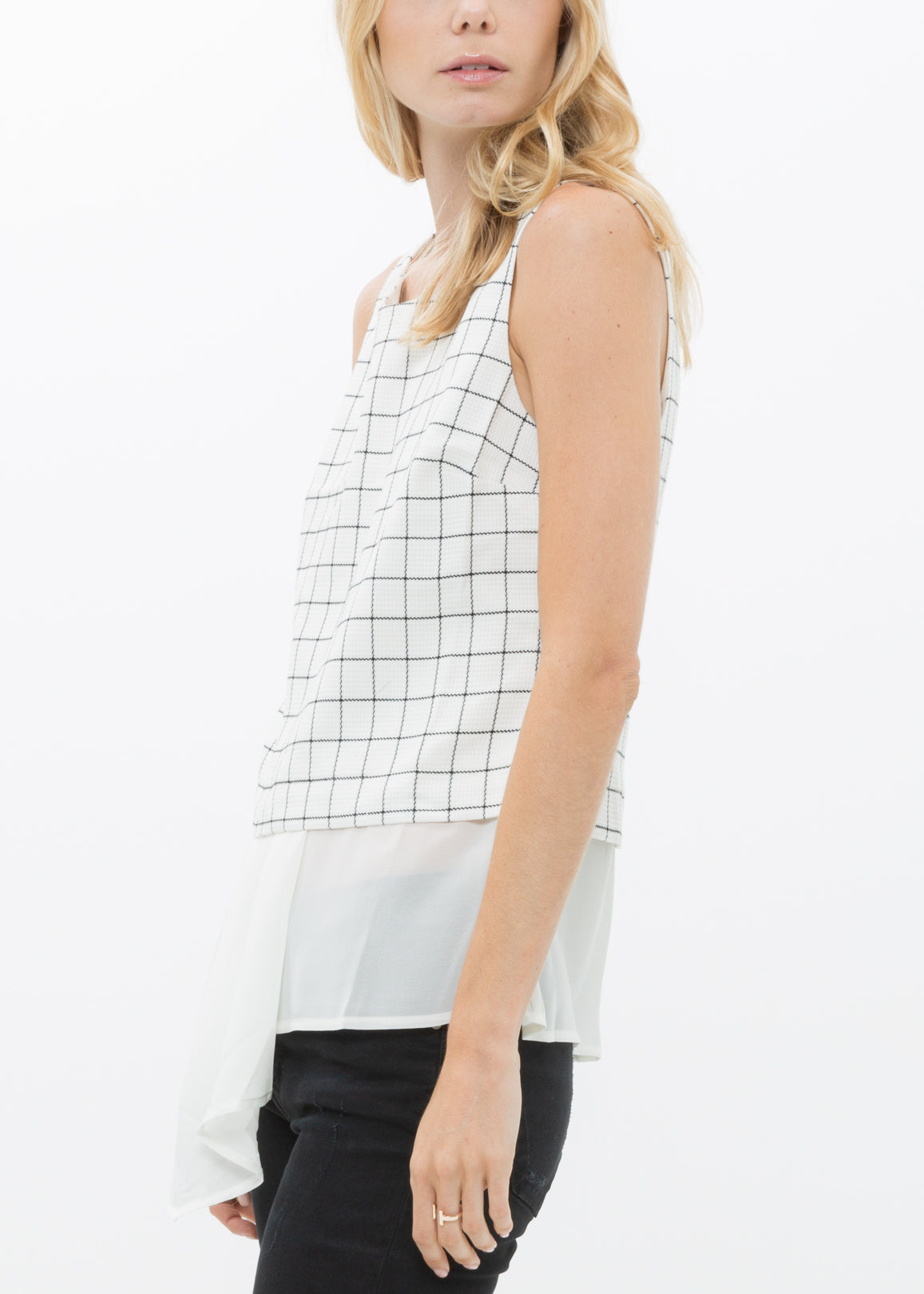 Square Jacquard Sleeveless Top