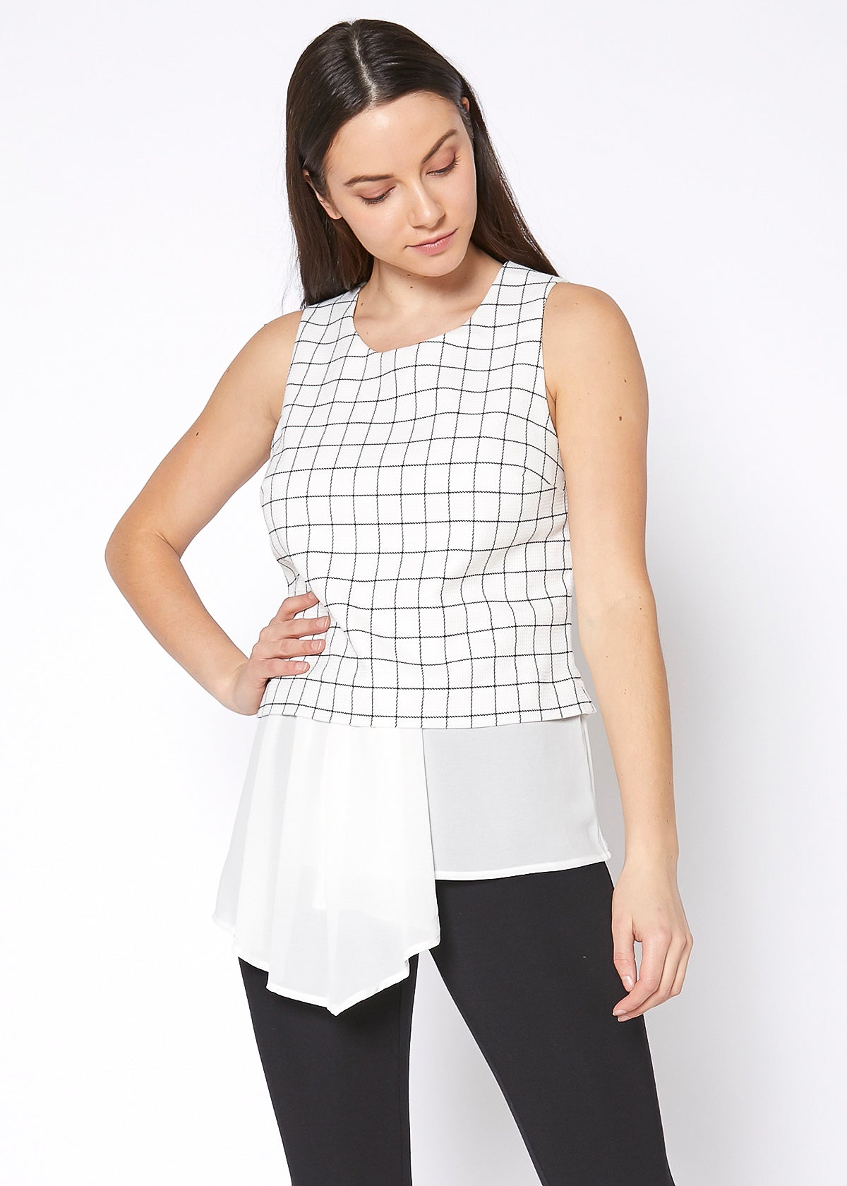 Square Jacquard Sleeveless Top
