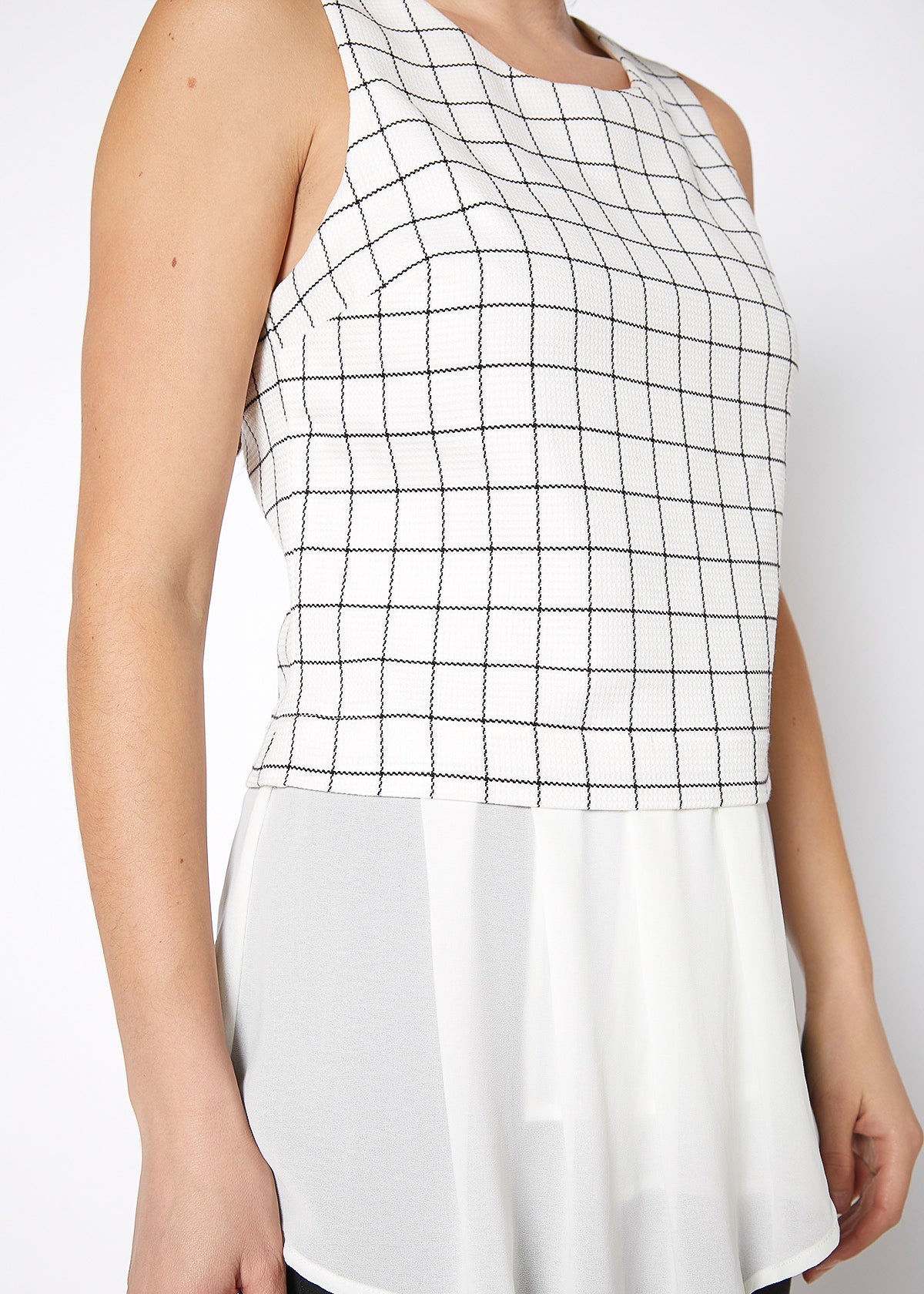 Square Jacquard Sleeveless Top