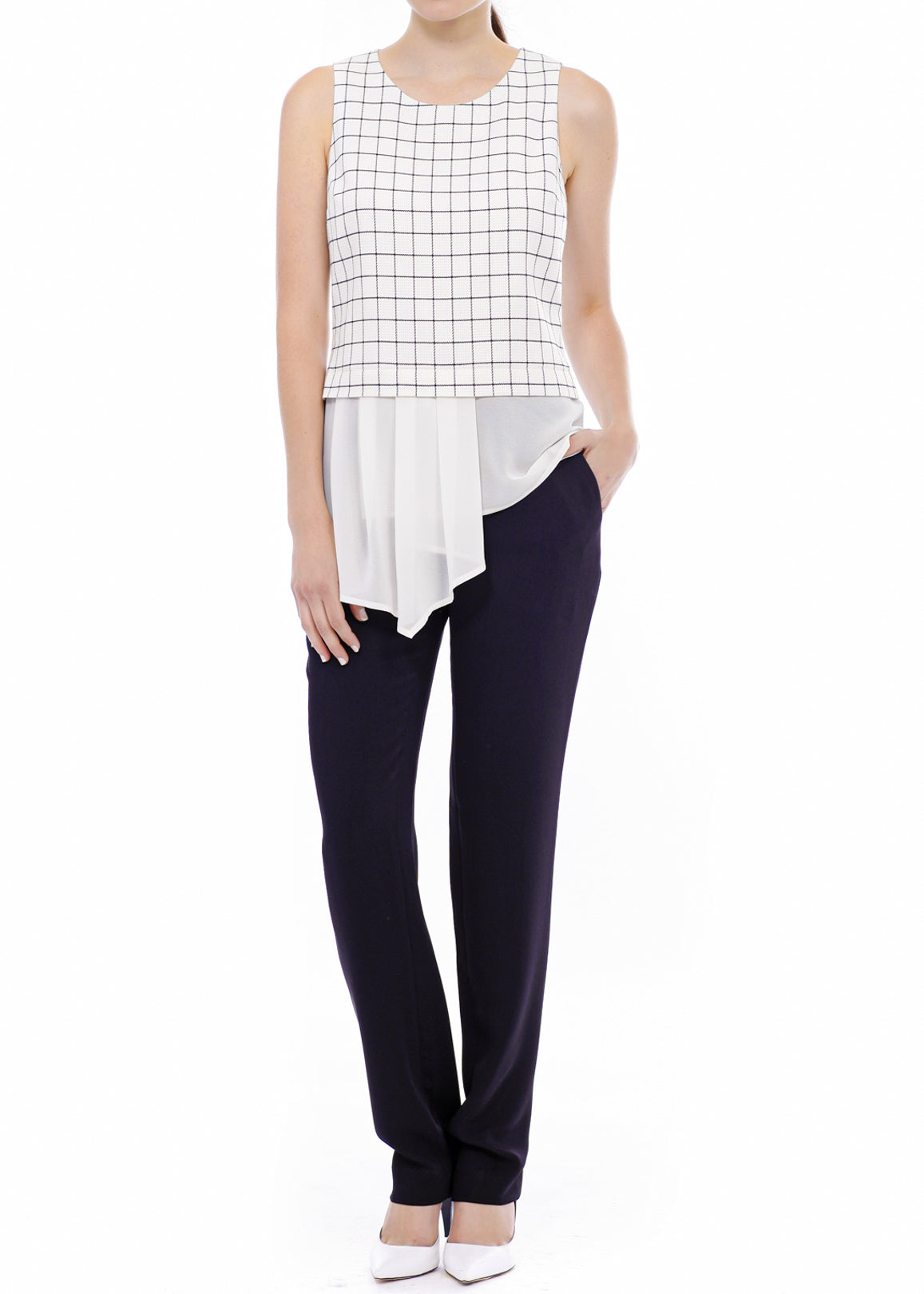 Square Jacquard Sleeveless Top