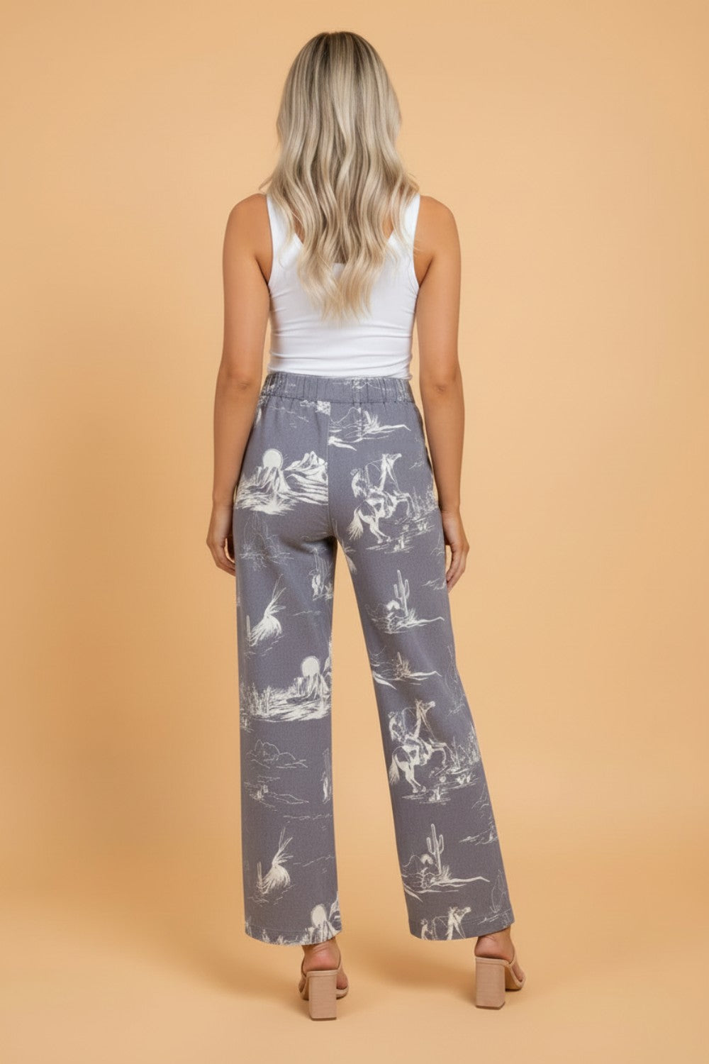Western High-Waist Straight Leg Jeans — Grey