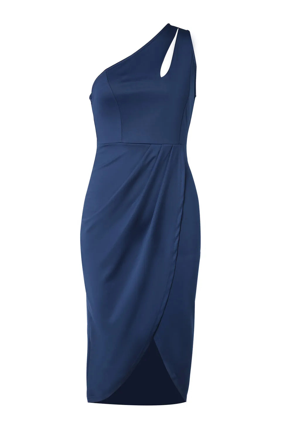 Ruched Cutout Single Shoulder Mini Dress
