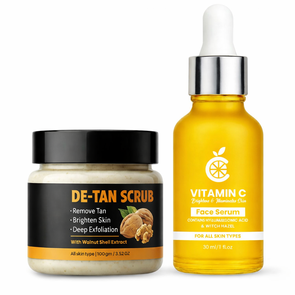 Vitamin C Serum & De-Tan Scrub Combo