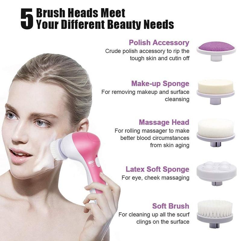 5-in-1 Face Massage Cleansing Brush Set