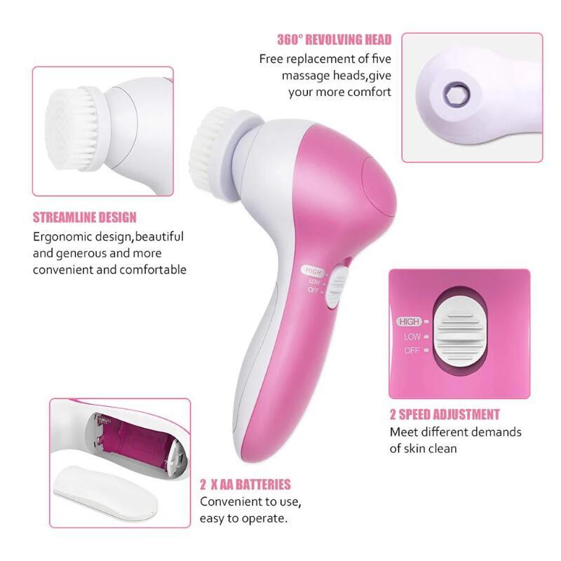 5-in-1 Face Massage Cleansing Brush Set